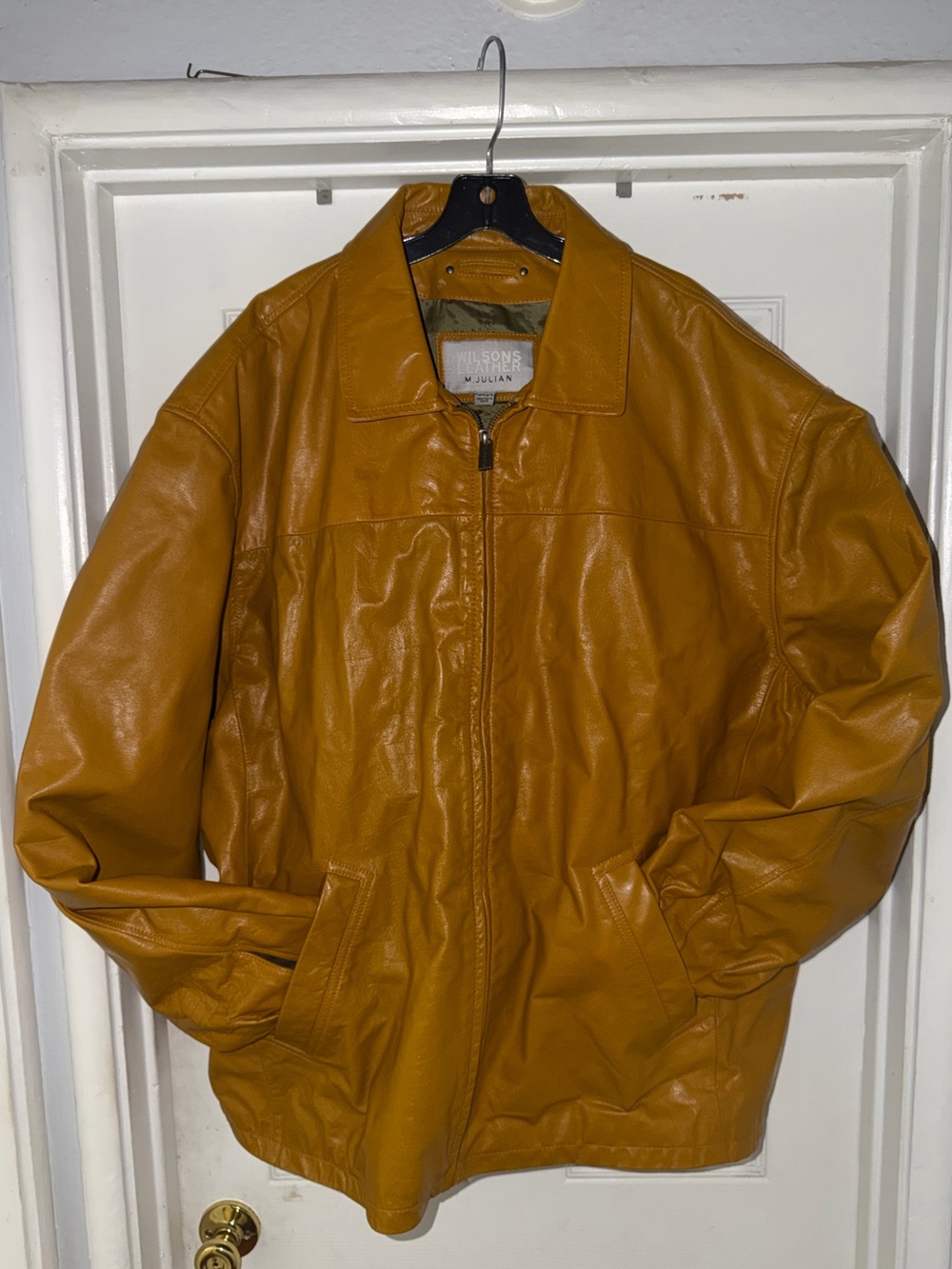 Wilsons Leather Men's Big & Tall Ochre Leather Bomber Jacket